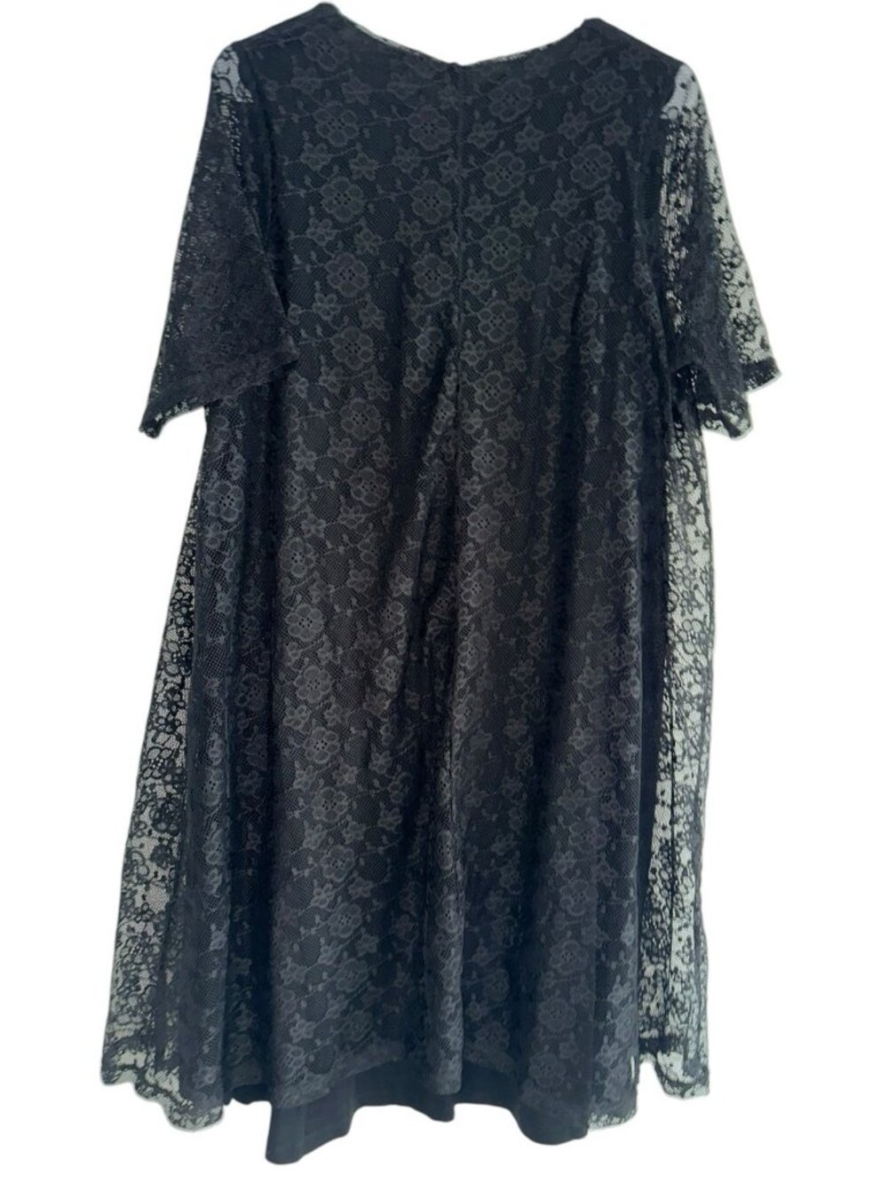 ASOS Women’s Knee Length Black Lace Shift Dress Sz 16 Whimsygoth Witchy Goth - Picture 3 of 7